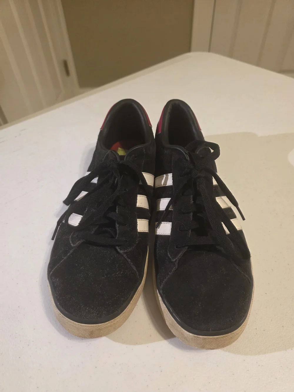 adidas Black Suede with White Insole